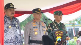 Kapolresta Pati Kombes Pol Andhika Bayu Adhittama didampingi Pj Bupati Pati Sujarwanto Dwiatmoko dan Dandim 0718 Pati Letkol Inf Jon Young Saragi ,Selasa (20/8/2024)